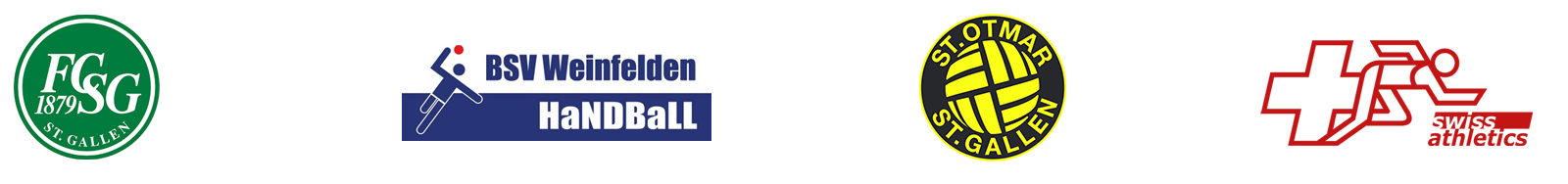 Logos FCSG, BSV Weinfelden, ST. Otmar, Swiss Athletics